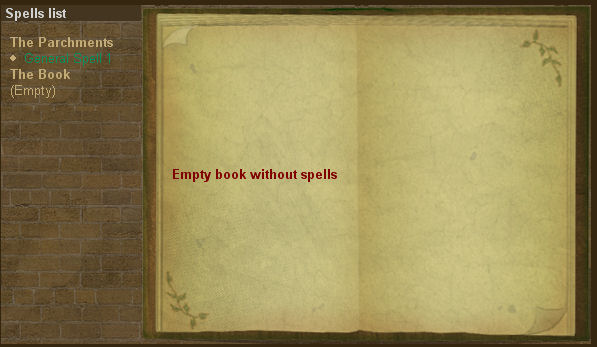 [empty spell book]